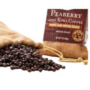 PEABERRY MEDIUM ROAST WHOLE BEAN 100% KONA COFFEE